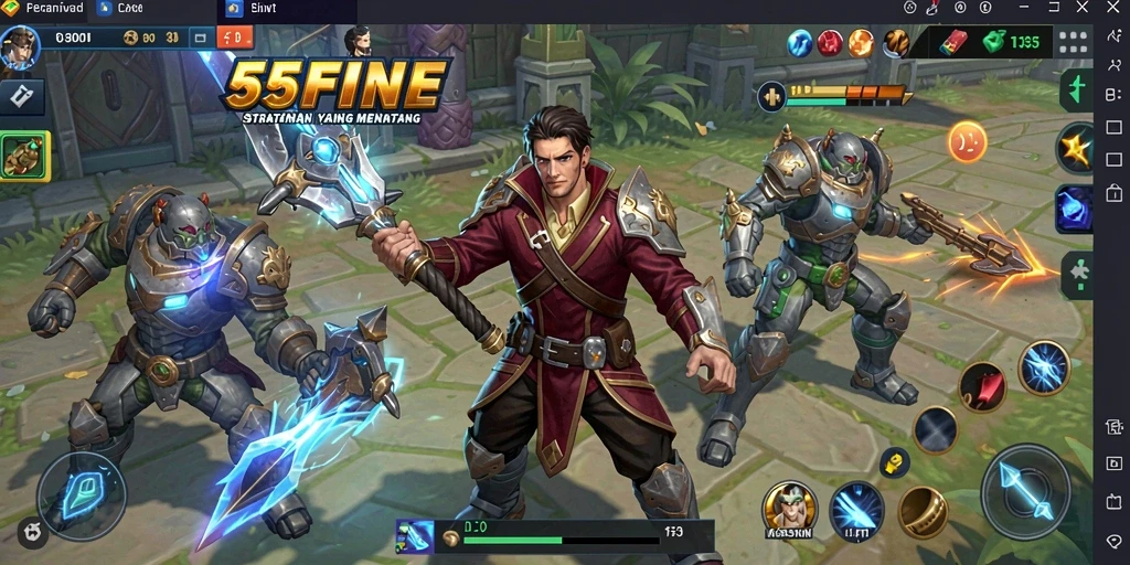 Tampilan gameplay 55FIVE yang seru dan strategis.