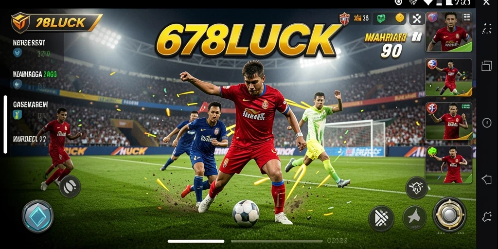 Tampilan utama gameplay <strong>678LUCK</strong> yang menampilkan berbagai aksi olahraga.