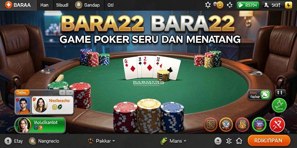 Screenshot BARA22 menampilkan gameplay Poker yang seru dan interaktif.