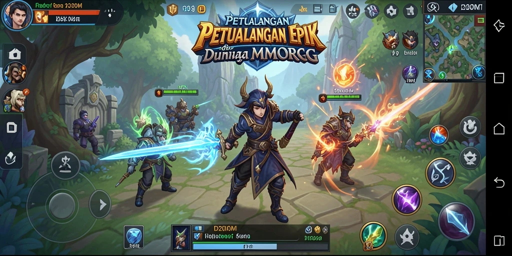 Tangkapan layar menunjukkan pertempuran mendebarkan di dunia D200M.