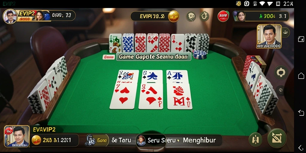 Tampilan menarik dari gameplay Gaple di EVIP2.