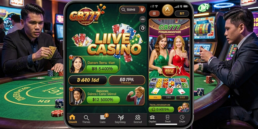 Tampilan screenshot gameplay Live Casino di GB777 yang menarik.