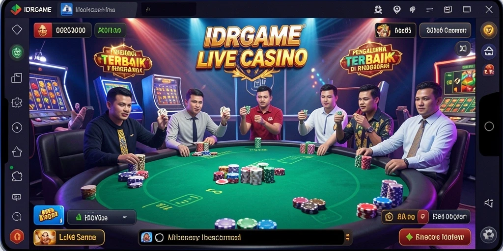Tampilan menawan permainan Live Casino IDRGAME dengan dealer langsung.