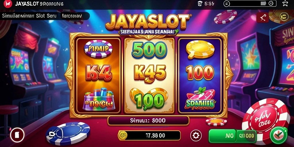 Tampilan gameplay seru dari JAYASLOT yang menampilkan mesin slot.