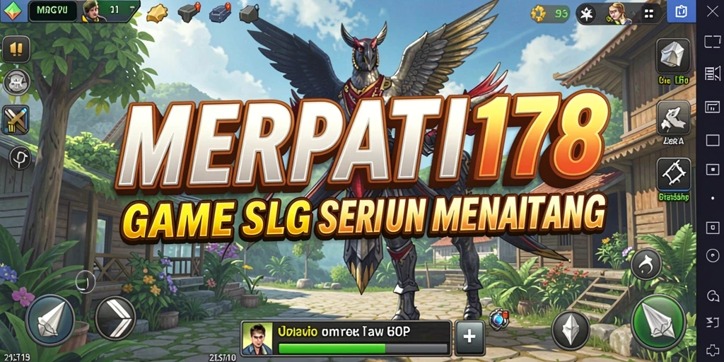 Screenshot MERPATI178 menampilkan serunya pertempuran dan pembangunan kerajaan.