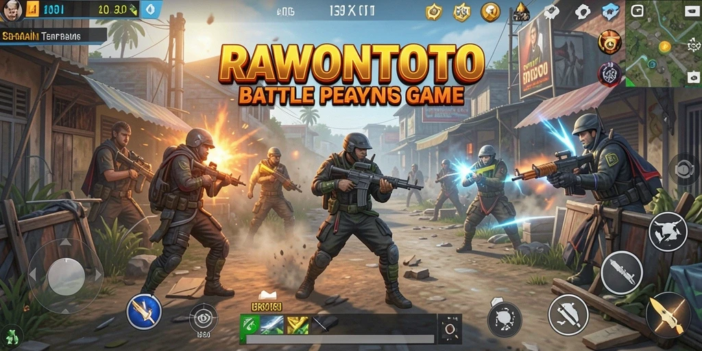 Screenshot gameplay seru di arena Battle Royale RAWONTOTO.