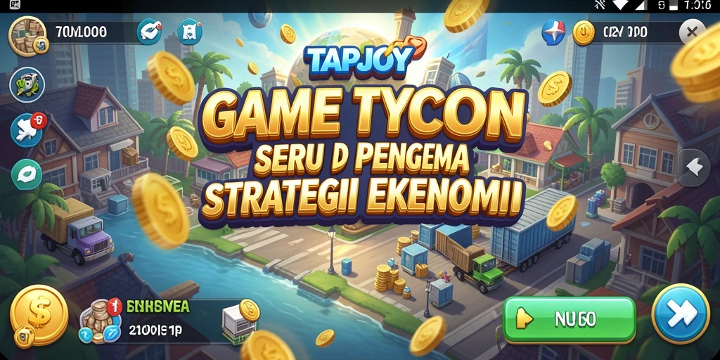 TAPJOY: screenshot gameplay menunjukkan bisnis yang sedang berkembang.