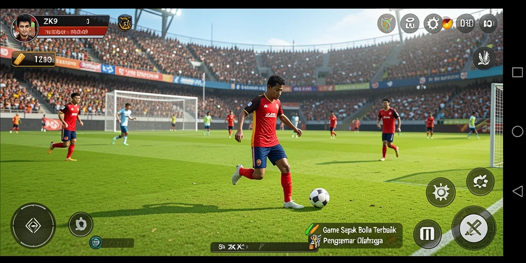 Gameplay ZK9 yang seru dalam suasana lapangan hijau.